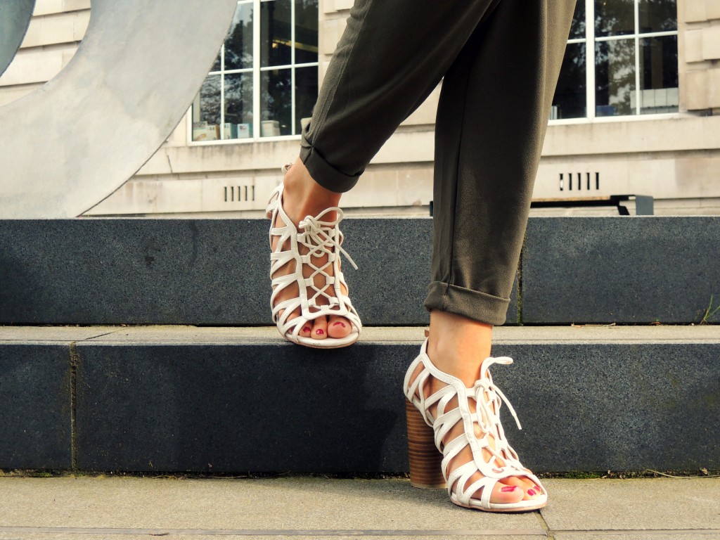 primark white laced sandals - kathryns katwalk