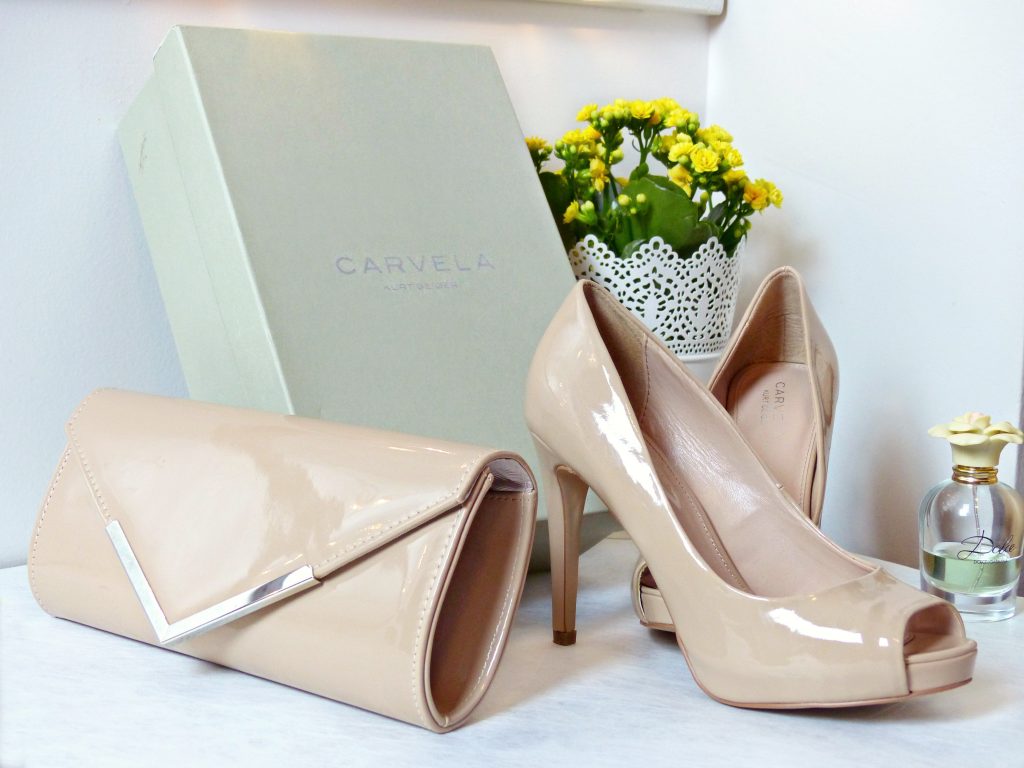 carvela kurt geiger nude heels with clutch nag