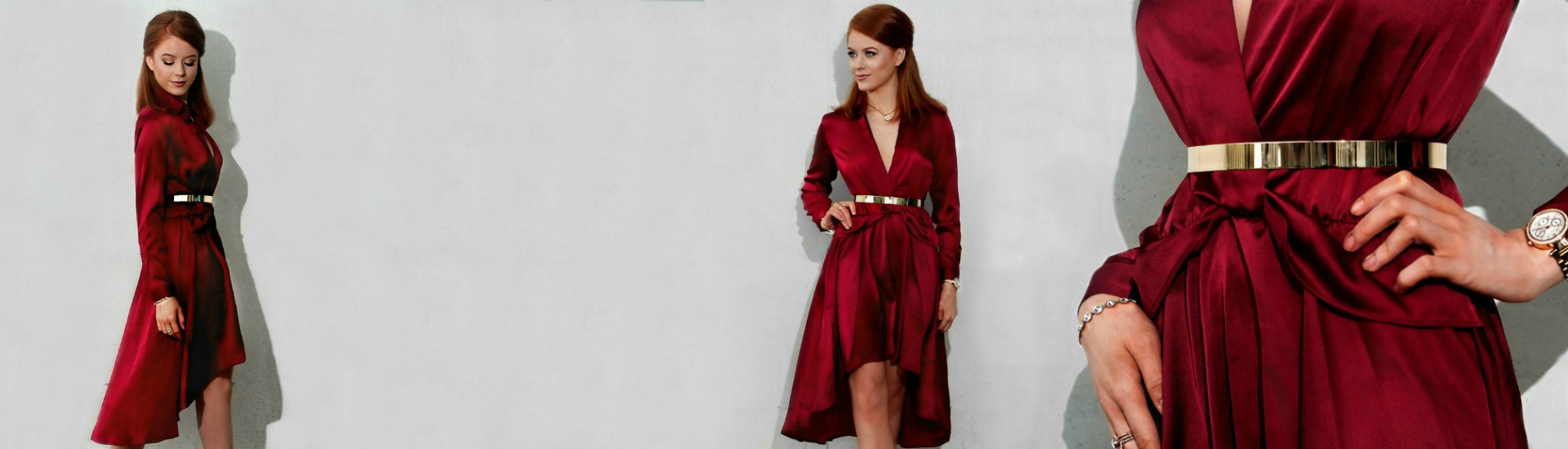 Burgundy Silk Dress | Kathryn's Katwalk
